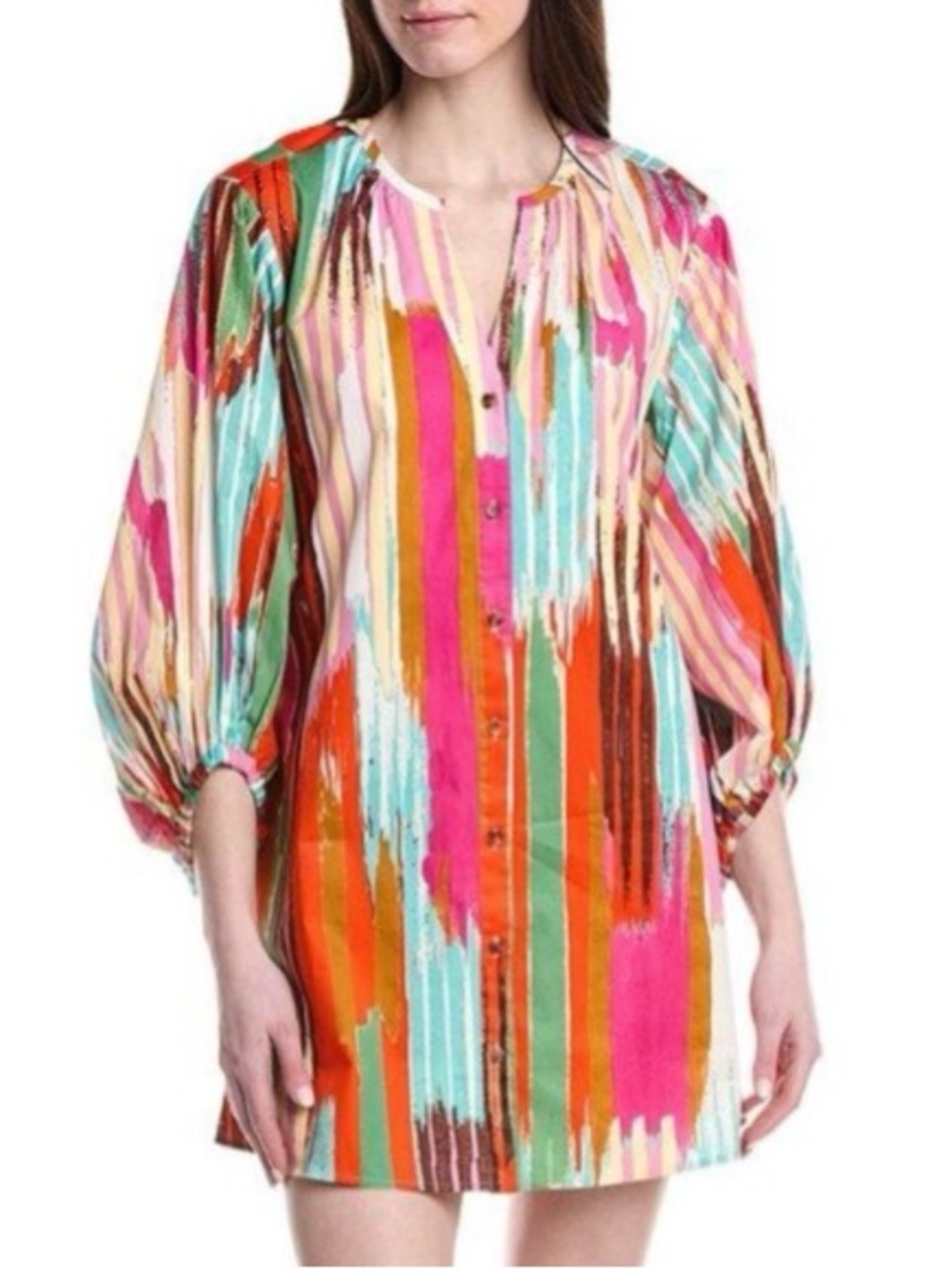 Crosby by Mollie Burch Liv Shift Dress Size S Vintage Ikat Multi Dopamine Dress